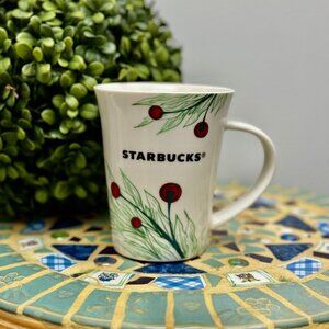 Starbucks 2020 12oz White w/ Red Fruits Coffee Mug NwoT